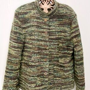 Elegant Green Knit Blazer by Cynthia Max size large